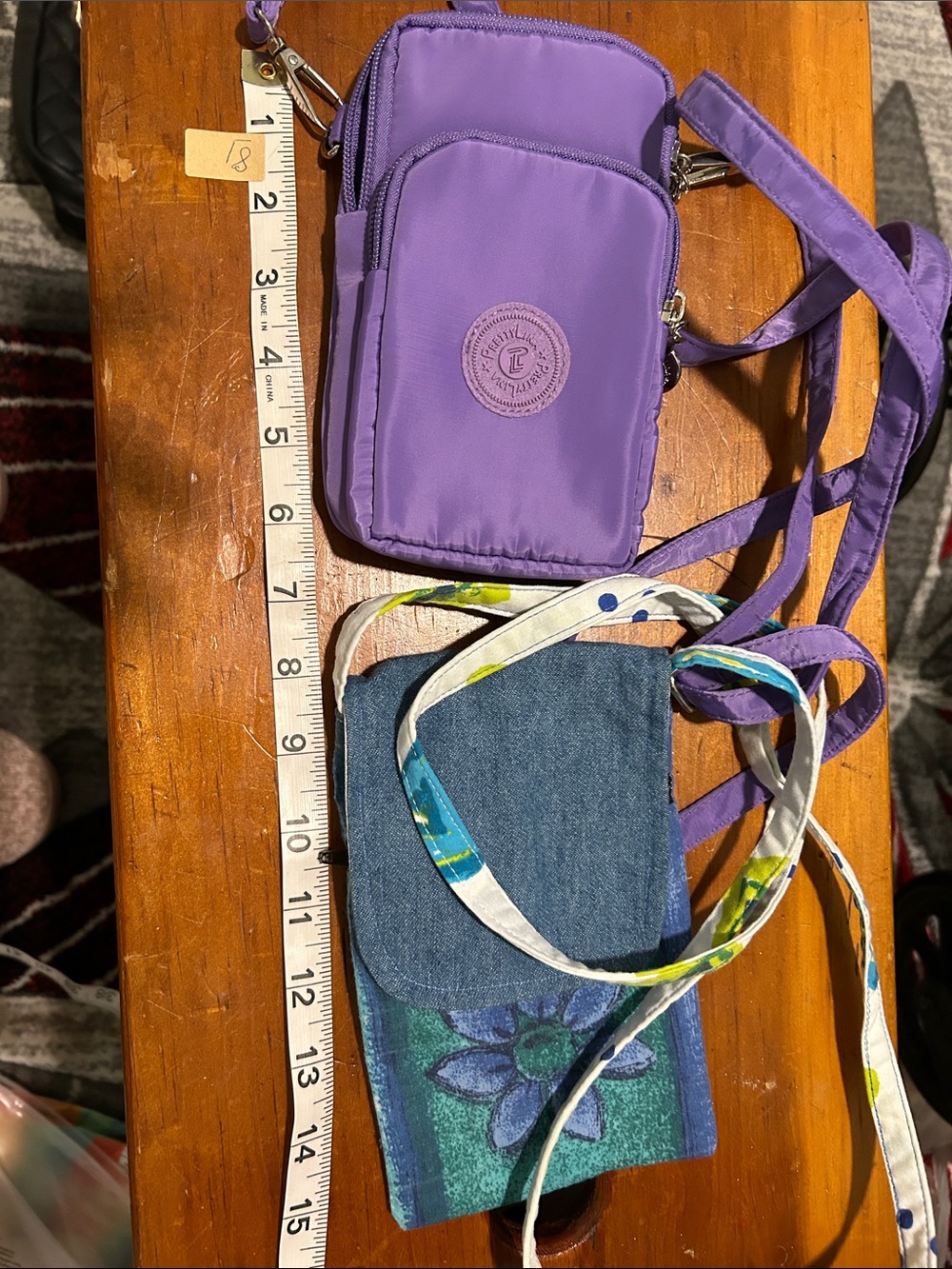Everyday Purple Nylon Crossbody Organizer with Front Pocket